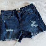 Universal Threads Target Universal Thread High Rise Midi Dark Blue Distressed Denim Shorts Size 6 Photo 1