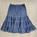 VTG Amici Jean Skirt Womens 8 Blue Denim Drop Waist Tiered Rodeo Western 90s Photo 11
