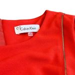 Calvin Klein  Bold Red Sleeveless Sheath Dress Gold Zipper Detail Size 8 Women's Photo 12