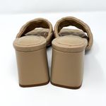 ZARA Neutral Nude Quilted Square Toe Block Heel Sandal Photo 6