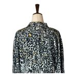 NYDJ Dress Womens 10 Black And Purple Leopard Print Crepe De Chine Shirtdress Photo 4