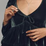 Anthropologie NWT Dark Green Maeve Velvet Babydoll top size XS Photo 1