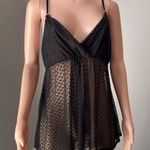 AMBRIELLE Fairy Babydoll Y2K Hearts Cami Slip Top Night Gown Lace Trim Sz XL #31 Black Photo 1