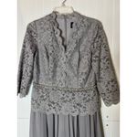 Alex Evenings  Women's Gray‎ Lace 3/4 Sleeve Midi Dress Special Occasion Photo 1