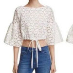 Milly  “Lydia” Floral Embroidered Lace Crop Top Photo 0