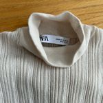 ZARA  Linen Blend High Neck Knit Sleeveless Tunic Top Women's Size Medium Shirt Photo 3