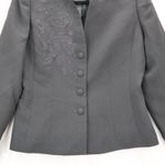 Kasper Black Embroidered Floral Mandarin Blazers Jackets Coats Business Formal 6 Photo 3