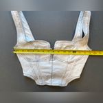 Womens Denim Corset, Plunging Neck‎ Line, Size Small White Photo 4