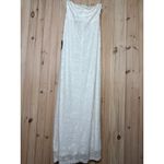 Lulus NWT  Exquisite White Velvet Burnout Strapless Maxi Dress Wedding Bride Sz L Photo 6