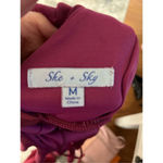 She & Sky  wine‎ colored shorts lined jumpsuit medium Photo 2