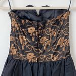 Gunne Sax  Black Midi Dress with Floral Corset Style Top Size: S Photo 4