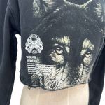 Darc Sport Wolves Cropped Hoodie Sweatshirt Eyes Utah Black Size Small Photo 3