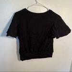 Abound  Cropped T-Shirt Wide Flutter Sleeve Black Photo 7