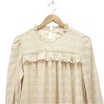 Roolee NWT  Chiffon Ruffled Long Sleeve Babydoll Dress Vanilla Cream Size Medium Photo 5