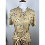 Anthropologie Caara Yellow Floral Tie-Waist Midi Dress Medium Spring Picnic Chic Cottagecore M Photo 9