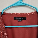 Forever 21 Dot Print Loose Fit Sheer Open Front Cardigan Red Size Medium Photo 5