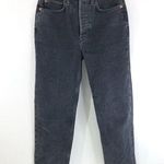 RE/DONE 70's Stove Pipe Jeans Raw Hem Button Fly High Waist Black 26 Photo 0