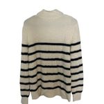 Bailey 44 Sundry Stripes Mock Neck Cozy Sweater in Oyster Fuzzy Size Small Photo 7