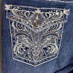 Apt. 9  fleur de Lis embroidered and bedazzled denim Bermuda shorts size 2 Photo 2