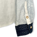 Desigual  | Small | Boho Embroidered Sequin Birds Long Sleeve Collarless Shirt Photo 9