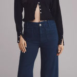 Anthropologie  Maeve Colette Wide Leg Cropped Dark Wash Jeans Photo 0
