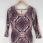 Jessica Simpson Maternity Soft Floral Print Scoop Neck 3/4 Sleeve Ruched Dress Photo 1