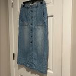 Wrangler  Denim Button Front Midi Skirt Size 2 (Runs Large Fits More 4-6) Photo 3