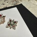 Lot Of 3 Prong Set Rhinestone Holiday Brooch Pins Christmas Tree & An Angel Photo 9