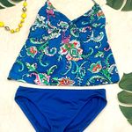 Ralph Lauren Swimsuit 2 Piece Set Tankini Top Halter Cob Size 10 Blue Photo 0