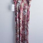 Tsher Floral Spaghetti Strap Slit Maxi Dress New Pink Size L Photo 5