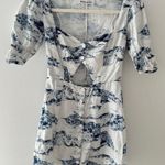 Reformation  0 Clay Toile Linen Cut Out Mini Dress 0 Photo 4