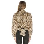 Frame  Smocked Cheetah Blouse in Camel Multi Photo 2