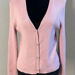 Hippie Rose  Pink V-Neck Button-Up Women's Sweater Photo 0