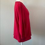 kim rogers Scoopneck Henley 3/4 Sleeve TShirt Red Size Medium Photo 1