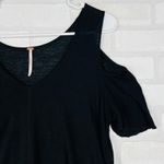 Free People  Black Cold Shoulder V Neck Tunic Top Shirt XS Photo 11