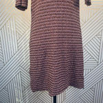 ZARA  Tweed Pink Orange Stripe Tie‎ Neck Short Sleeve Mini Dress Size Small Photo 9
