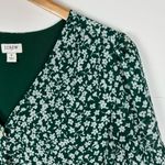 J.Crew Factory V-neck puff-sleeve top Green Floral Size Small Photo 2