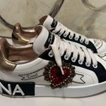 Dolce & Gabbana  calfskin portofino embroidery Embellished Sneakers Photo 12