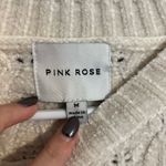 Pink Rose  Ivory Textured Knit Sweater Photo 1