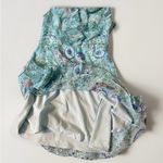 Saloni Tilly Blue Print Floral Silk Shirt Dress Sorrel Teal Bloom Womens Size 4 Photo 7