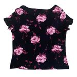 Jaclyn Smith  Floral Roses Drape Blouse Top Women’s Large Photo 3