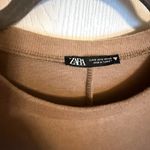 ZARA Women's Brown Shoulder Pad Blouse Size S Sleeveless Photo 4