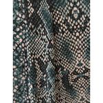 Dana Buchman  Womens XS Teal Snake Print 3/4 Sleeve V Neck Button Top Shirt Photo 4