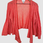 Soft Surroundings  Cardigan Sweater L/XL Open Knit Mohair Wool Blend‎ Coral Pink Photo 0