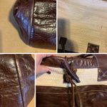 THREADS OF EVOLUTION "WANDERLUST" WEEKENDER BAG CREAM CHINDI RUG & BROWN LEATHER Photo 11