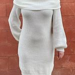 Forever 21 White Off The Shoulder Knit Midi Dress Photo 0