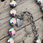 Handcrafted necklace with Swarovski crystal in a cup chain Silver Photo 3