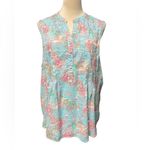 kim rogers  Sleeveless Top in Aqua and Pink Photo 2