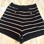 Black and White Striped Micro Shorts Photo 1