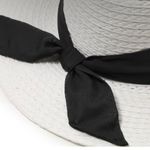 Kelly & Katie Straw Ribbon Panama Hat in White & Black NEW Photo 4